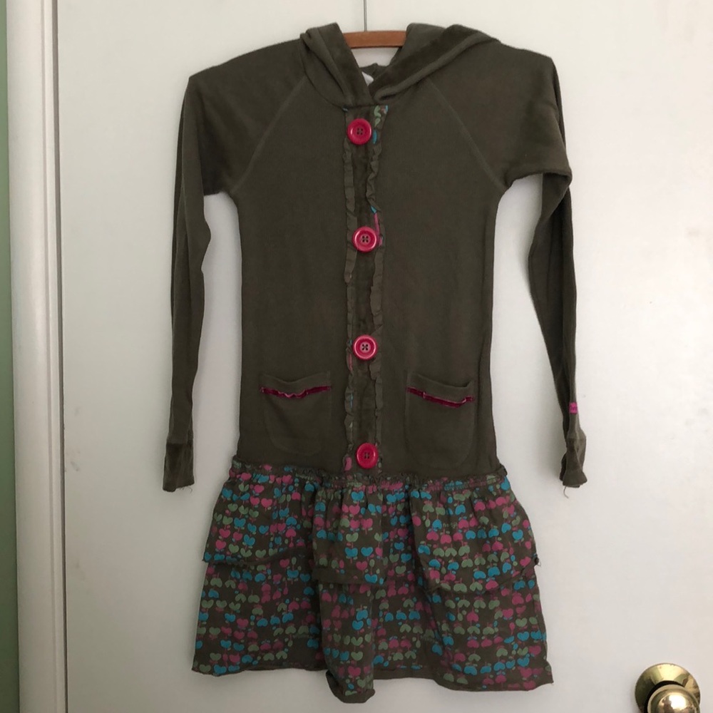 Naartjie Green Heart Button Dress XXXL